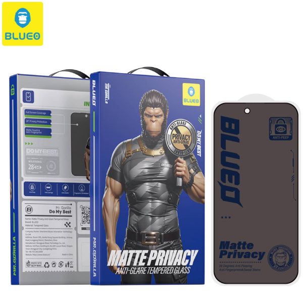 گلس ، محافظ صفحه بلو مات پرایوسی Blueo Full Cover Anti-Peep privacy Matte Glass